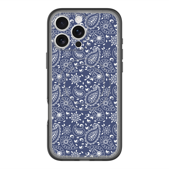スリムプロテクションプレミアムケース with MagSafe［ ペイズリー - Blue ］
