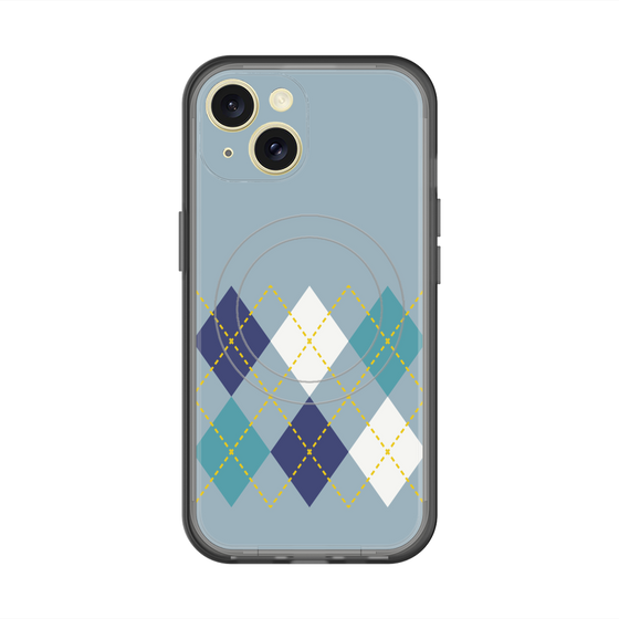 スリムプロテクションプレミアムケース with MagSafe［ Nordic Argyle - Blue ］