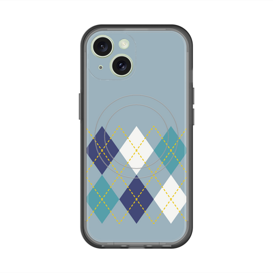 スリムプロテクションプレミアムケース with MagSafe［ Nordic Argyle - Blue ］