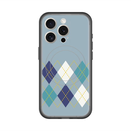 スリムプロテクションプレミアムケース with MagSafe［ Nordic Argyle - Blue ］
