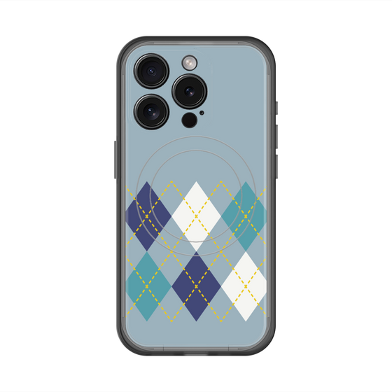 スリムプロテクションプレミアムケース with MagSafe［ Nordic Argyle - Blue ］