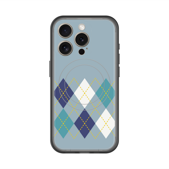 スリムプロテクションプレミアムケース with MagSafe［ Nordic Argyle - Blue ］
