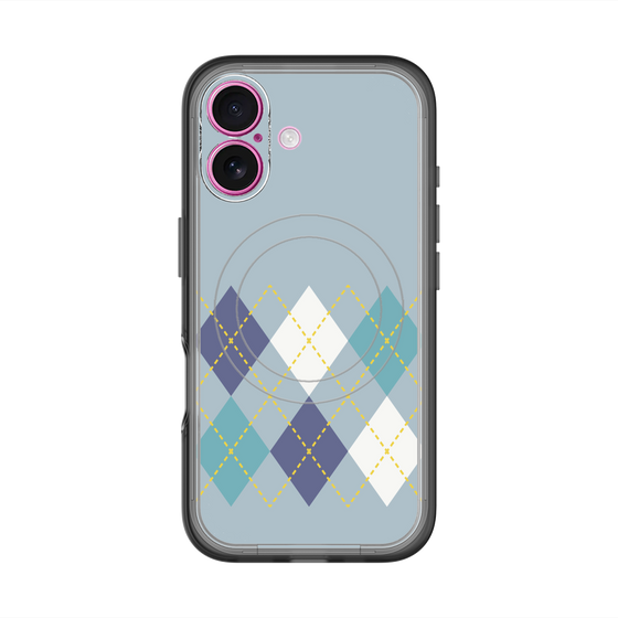 スリムプロテクションプレミアムケース with MagSafe［ Nordic Argyle - Blue ］