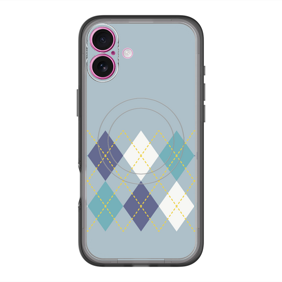 スリムプロテクションプレミアムケース with MagSafe［ Nordic Argyle - Blue ］
