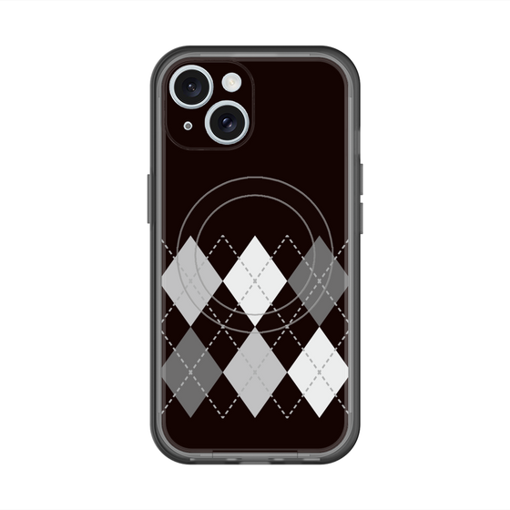 スリムプロテクションプレミアムケース with MagSafe［ Nordic Argyle - Black ］