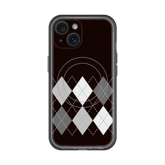 スリムプロテクションプレミアムケース with MagSafe［ Nordic Argyle - Black ］