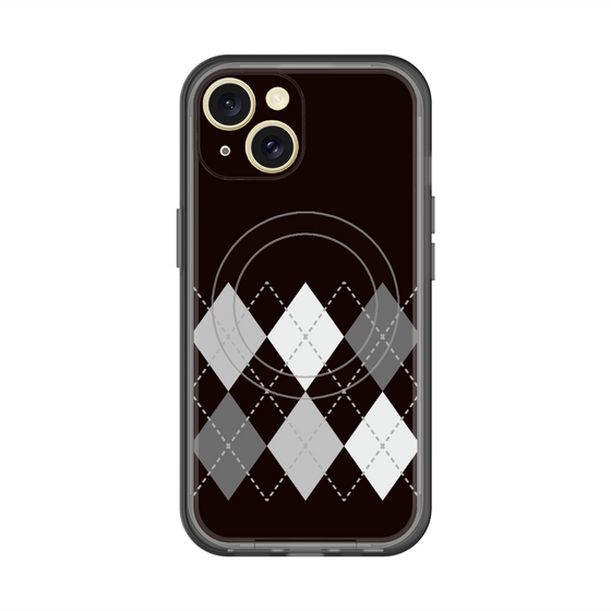 スリムプロテクションプレミアムケース with MagSafe［ Nordic Argyle - Black ］