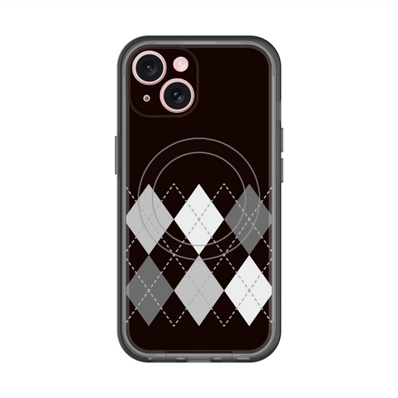 スリムプロテクションプレミアムケース with MagSafe［ Nordic Argyle - Black ］