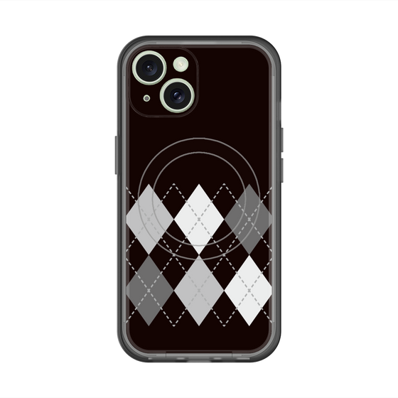 スリムプロテクションプレミアムケース with MagSafe［ Nordic Argyle - Black ］