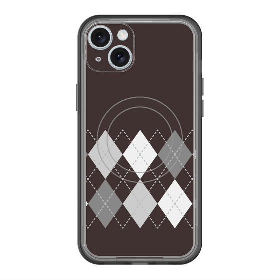 スリムプロテクションプレミアムケース with MagSafe［ Nordic Argyle - Black ］
