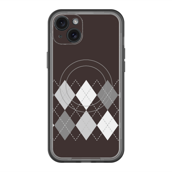 スリムプロテクションプレミアムケース with MagSafe［ Nordic Argyle - Black ］