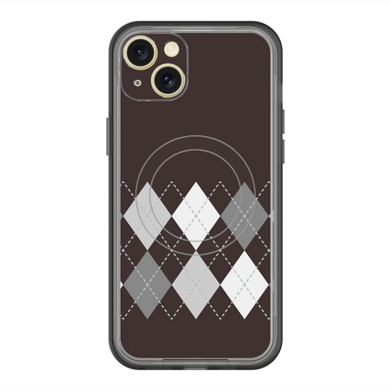 スリムプロテクションプレミアムケース with MagSafe［ Nordic Argyle - Black ］