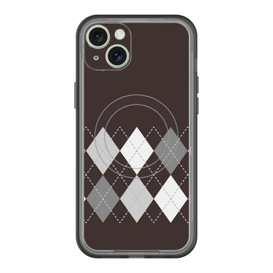 スリムプロテクションプレミアムケース with MagSafe［ Nordic Argyle - Black ］