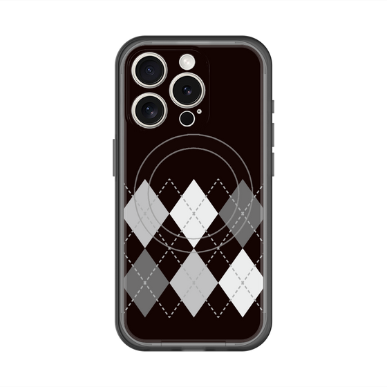 スリムプロテクションプレミアムケース with MagSafe［ Nordic Argyle - Black ］