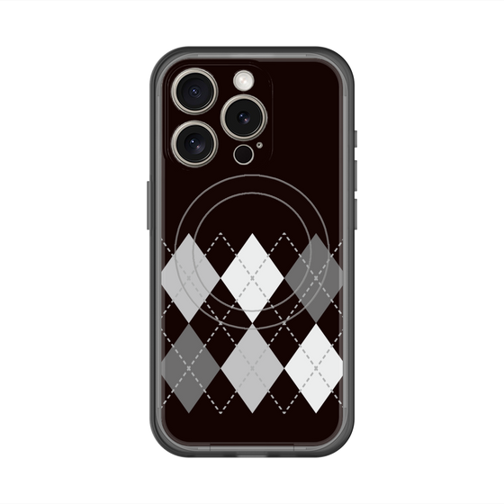 スリムプロテクションプレミアムケース with MagSafe［ Nordic Argyle - Black ］