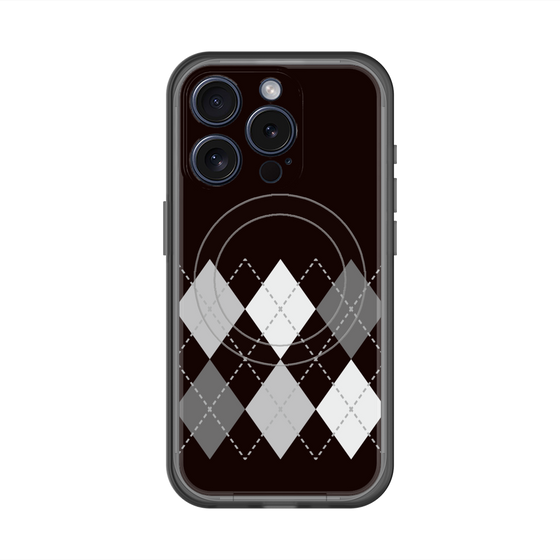 スリムプロテクションプレミアムケース with MagSafe［ Nordic Argyle - Black ］