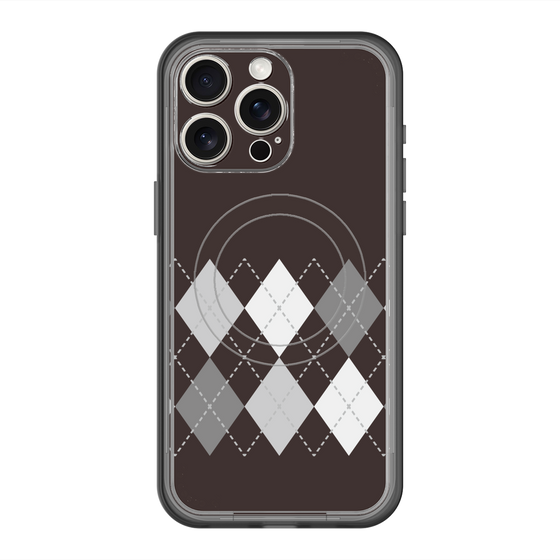 スリムプロテクションプレミアムケース with MagSafe［ Nordic Argyle - Black ］