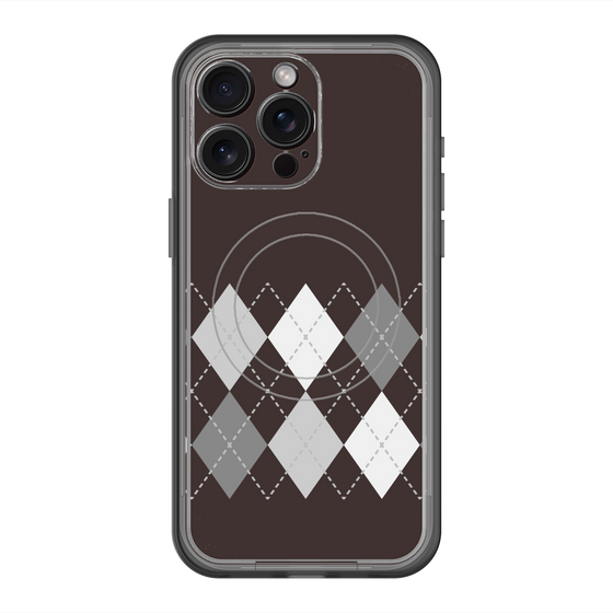 スリムプロテクションプレミアムケース with MagSafe［ Nordic Argyle - Black ］