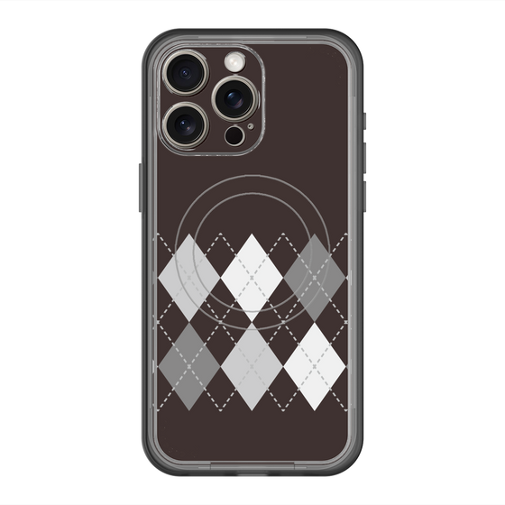 スリムプロテクションプレミアムケース with MagSafe［ Nordic Argyle - Black ］