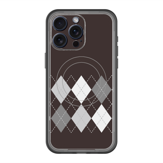 スリムプロテクションプレミアムケース with MagSafe［ Nordic Argyle - Black ］