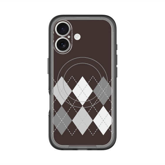 スリムプロテクションプレミアムケース with MagSafe［ Nordic Argyle - Black ］