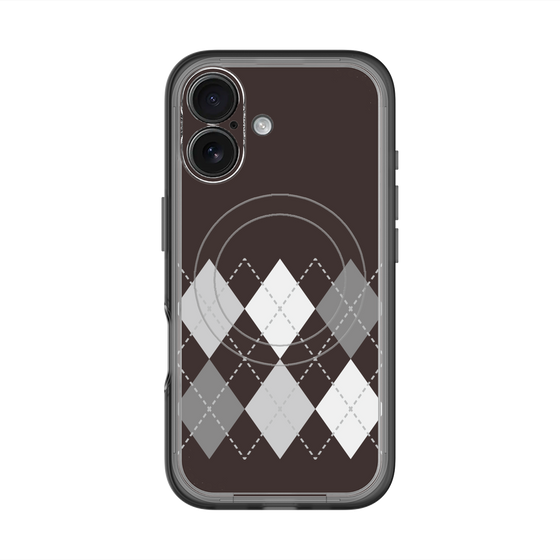 スリムプロテクションプレミアムケース with MagSafe［ Nordic Argyle - Black ］