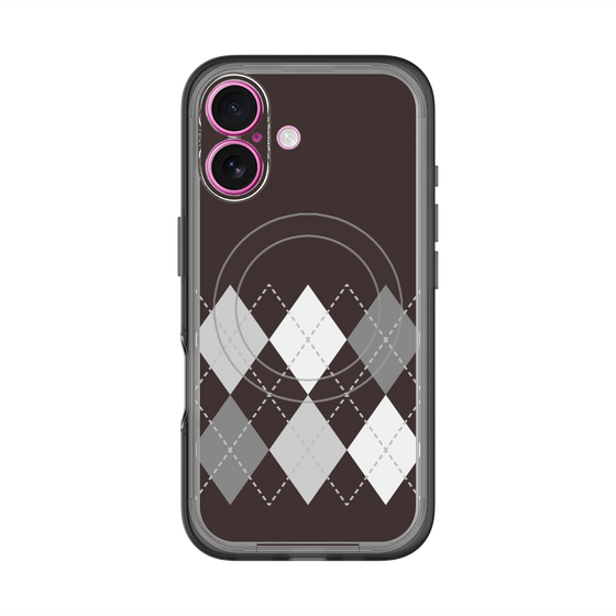 スリムプロテクションプレミアムケース with MagSafe［ Nordic Argyle - Black ］