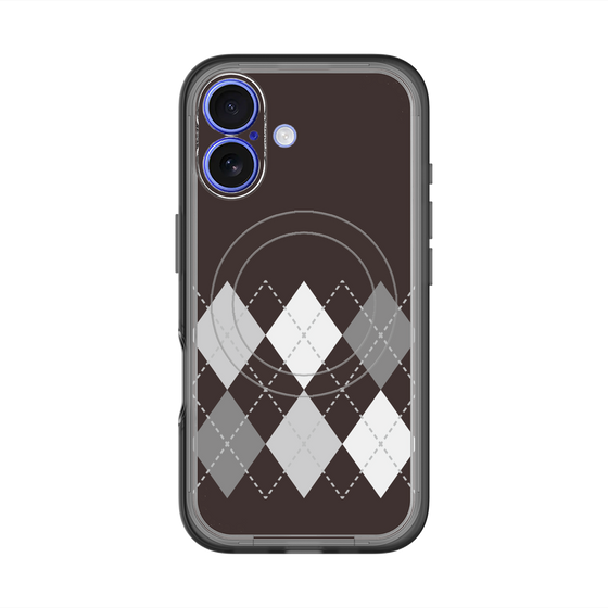 スリムプロテクションプレミアムケース with MagSafe［ Nordic Argyle - Black ］