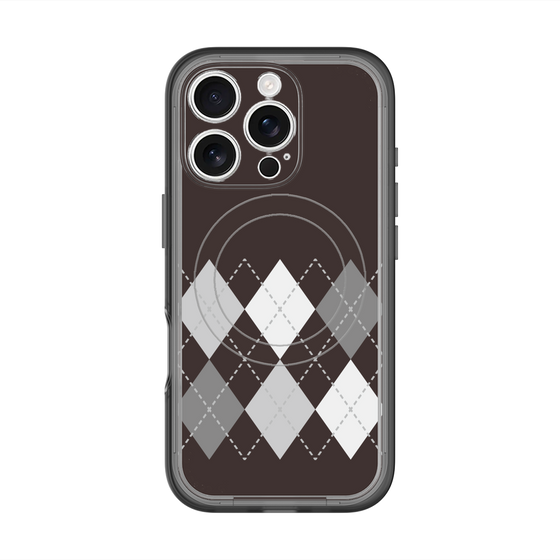 スリムプロテクションプレミアムケース with MagSafe［ Nordic Argyle - Black ］