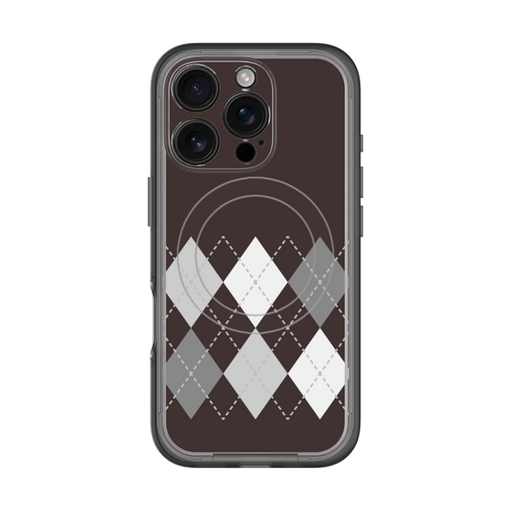 スリムプロテクションプレミアムケース with MagSafe［ Nordic Argyle - Black ］