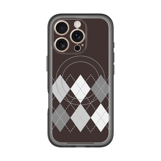 スリムプロテクションプレミアムケース with MagSafe［ Nordic Argyle - Black ］