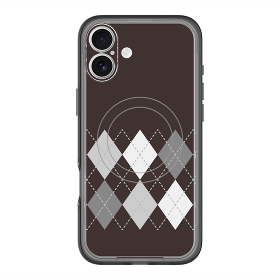 スリムプロテクションプレミアムケース with MagSafe［ Nordic Argyle - Black ］