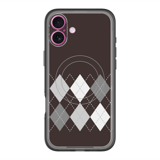 スリムプロテクションプレミアムケース with MagSafe［ Nordic Argyle - Black ］