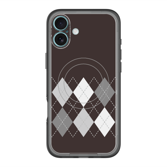スリムプロテクションプレミアムケース with MagSafe［ Nordic Argyle - Black ］
