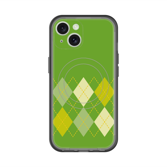 スリムプロテクションプレミアムケース with MagSafe［ Nordic Argyle - Green ］