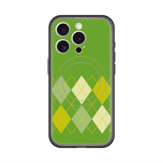 スリムプロテクションプレミアムケース with MagSafe［ Nordic Argyle - Green ］