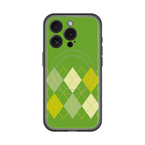 スリムプロテクションプレミアムケース with MagSafe［ Nordic Argyle - Green ］