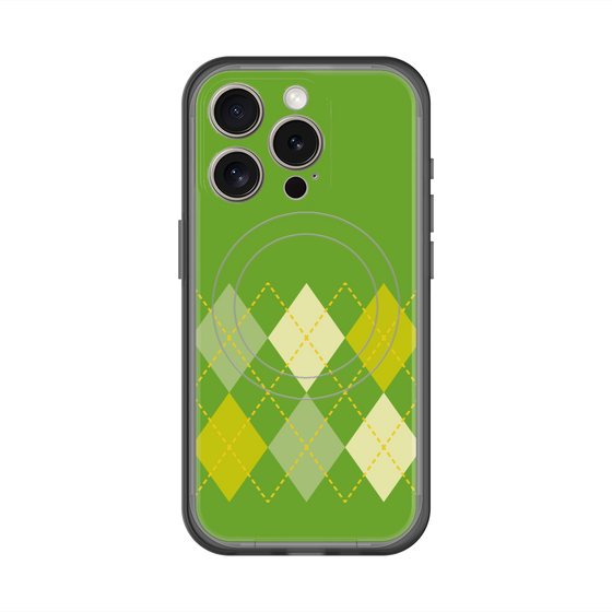 スリムプロテクションプレミアムケース with MagSafe［ Nordic Argyle - Green ］