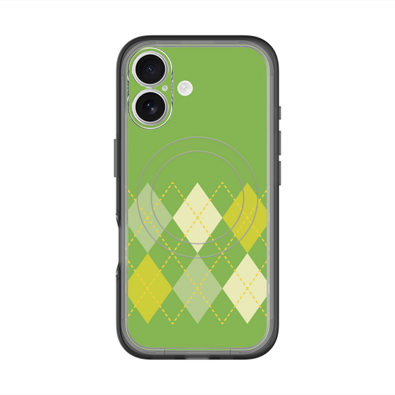 スリムプロテクションプレミアムケース with MagSafe［ Nordic Argyle - Green ］