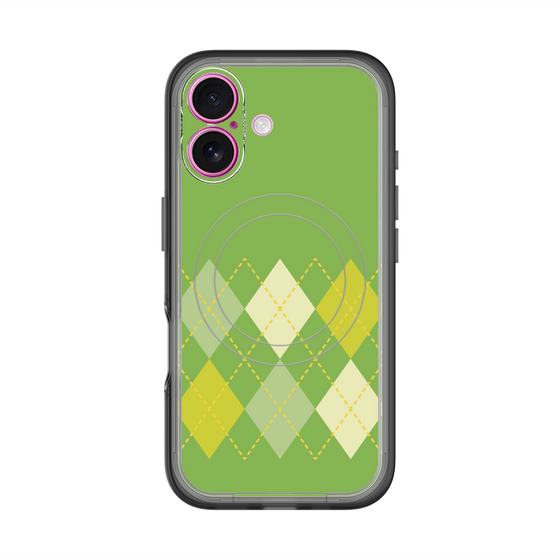スリムプロテクションプレミアムケース with MagSafe［ Nordic Argyle - Green ］