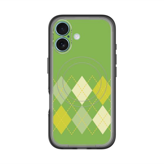 スリムプロテクションプレミアムケース with MagSafe［ Nordic Argyle - Green ］