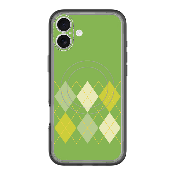 スリムプロテクションプレミアムケース with MagSafe［ Nordic Argyle - Green ］