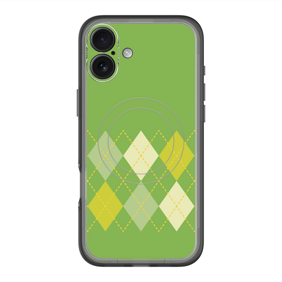 スリムプロテクションプレミアムケース with MagSafe［ Nordic Argyle - Green ］