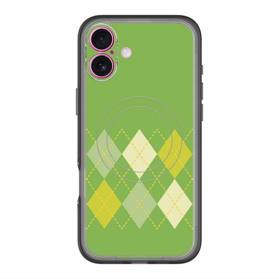 スリムプロテクションプレミアムケース with MagSafe［ Nordic Argyle - Green ］