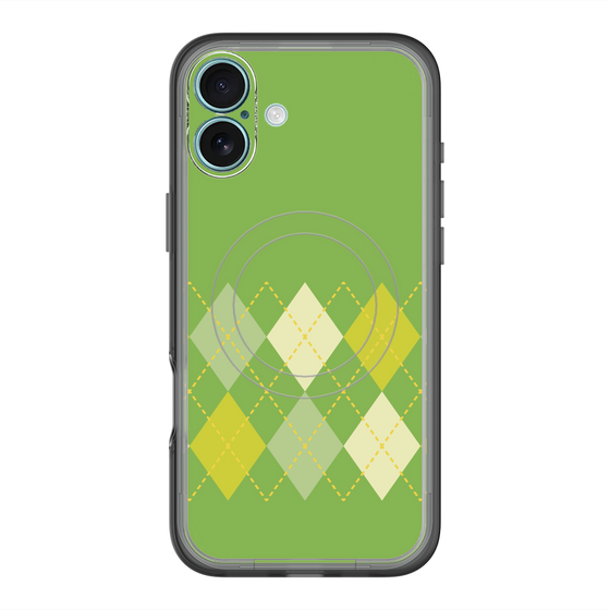 スリムプロテクションプレミアムケース with MagSafe［ Nordic Argyle - Green ］