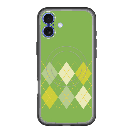スリムプロテクションプレミアムケース with MagSafe［ Nordic Argyle - Green ］