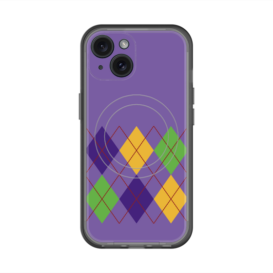 スリムプロテクションプレミアムケース with MagSafe［ Nordic Argyle - Purple ］