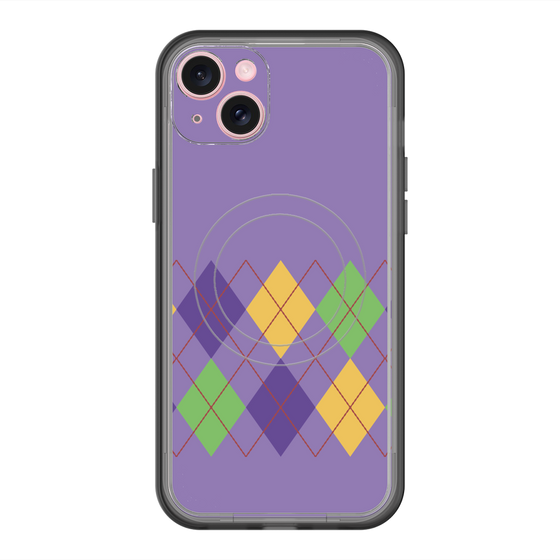 スリムプロテクションプレミアムケース with MagSafe［ Nordic Argyle - Purple ］