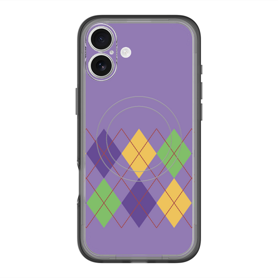 スリムプロテクションプレミアムケース with MagSafe［ Nordic Argyle - Purple ］
