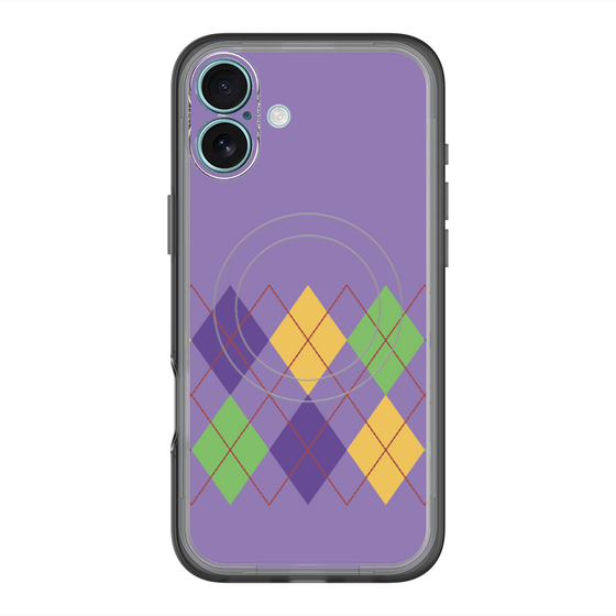 スリムプロテクションプレミアムケース with MagSafe［ Nordic Argyle - Purple ］